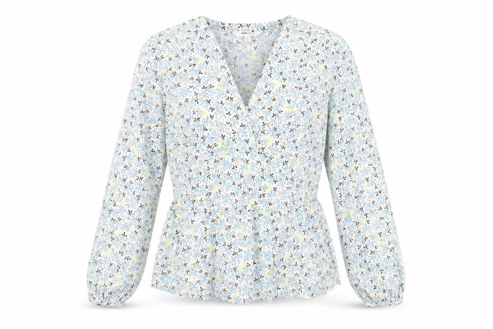 Per Una Womens Multicoloured Floral Cotton Basic Blouse Size 8 V-Neck