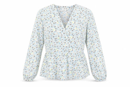 Per Una Womens Multicoloured Floral Cotton Basic Blouse Size 8 V-Neck