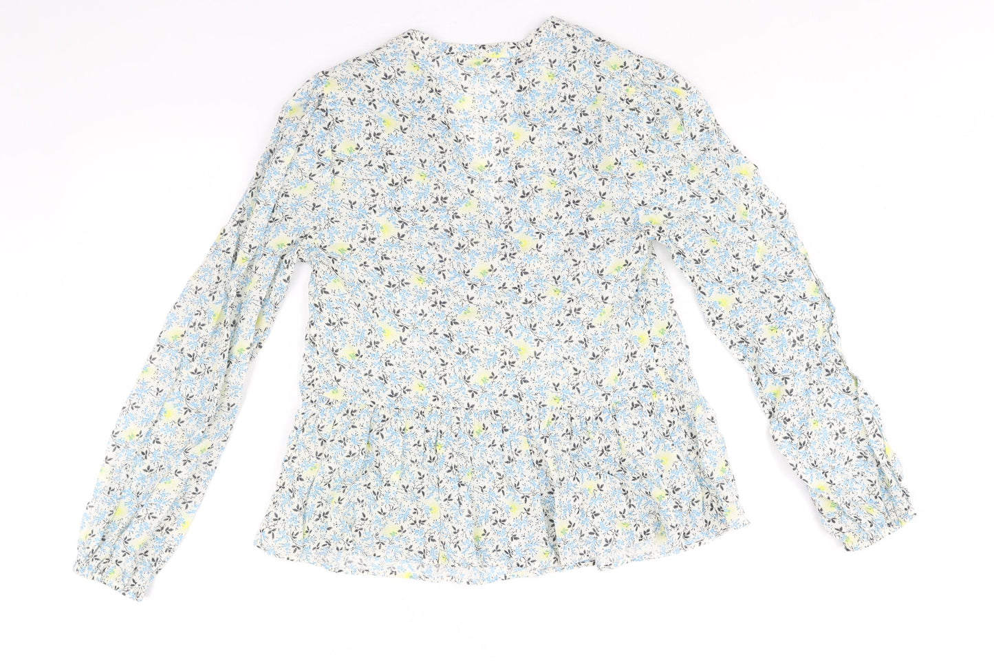 Per Una Womens Multicoloured Floral Cotton Basic Blouse Size 8 V-Neck