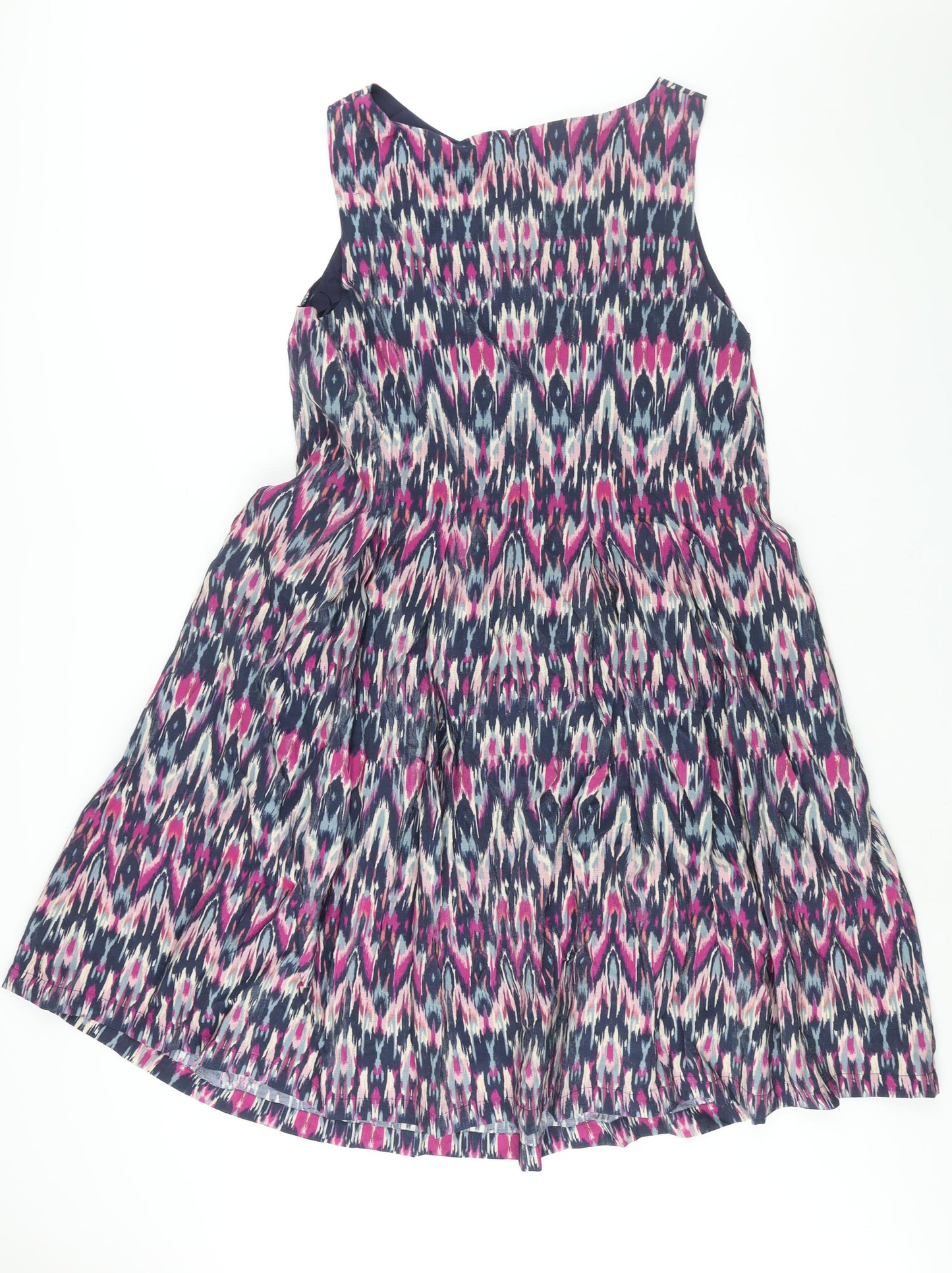 Monsaoon Womens Multicoloured Geometric Viscose Shift Size 20 Round Neck Zip