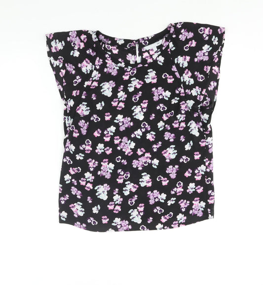 Red Herring Womens Multicoloured Floral Polyester Basic Blouse Size 10 Round Neck