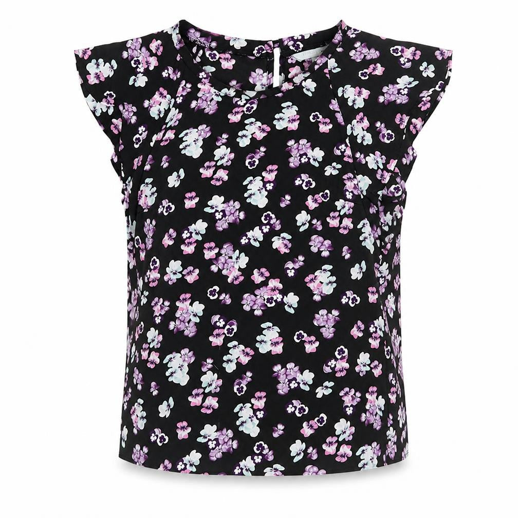 Red Herring Womens Multicoloured Floral Polyester Basic Blouse Size 10 Round Neck