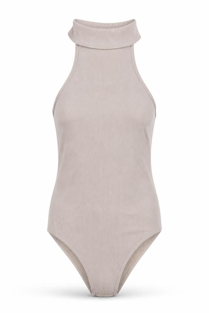 Zara Womens Beige Polyamide Bodysuit One-Piece Size M Snap - Size M-L