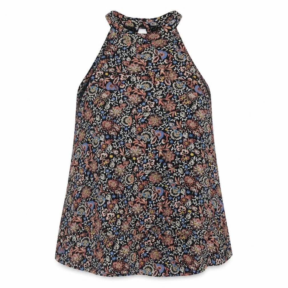 New Look Womens Multicoloured Geometric Polyester Camisole Blouse Size 8 Round Neck - Floral Print