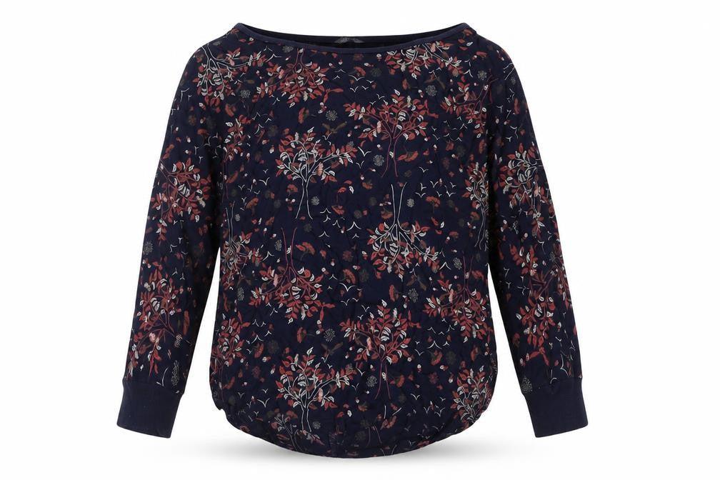 Marks & Spencer Womens Blue Geometric Viscose Basic Blouse Size 10 Boat Neck