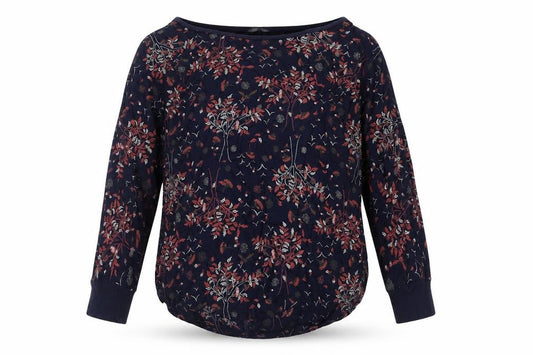 Marks and Spencer Womens Blue Geometric Viscose Basic Blouse Size 10 Boat Neck