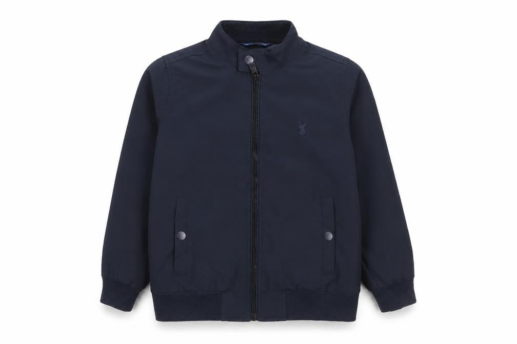 Next Boys Blue Jacket Size 6 Years Zip - Logo, Embroidered