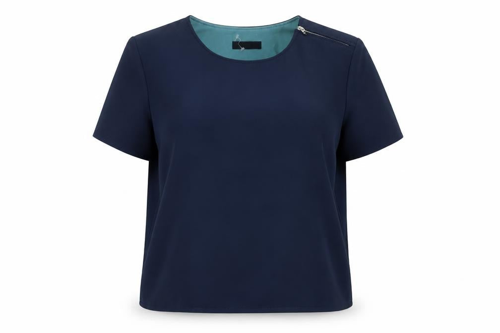 Autograph Womens Blue Polyester Basic T-Shirt Size 10 Crew Neck