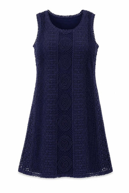 Solitaire Womens Blue Cotton A-Line Size M Scoop Neck Pullover