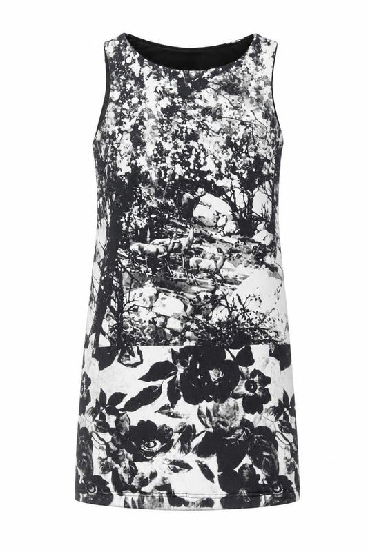 Sweet miss Womens Grey Geometric Polyester Sheath Size S Boat Neck Pullover - S/M