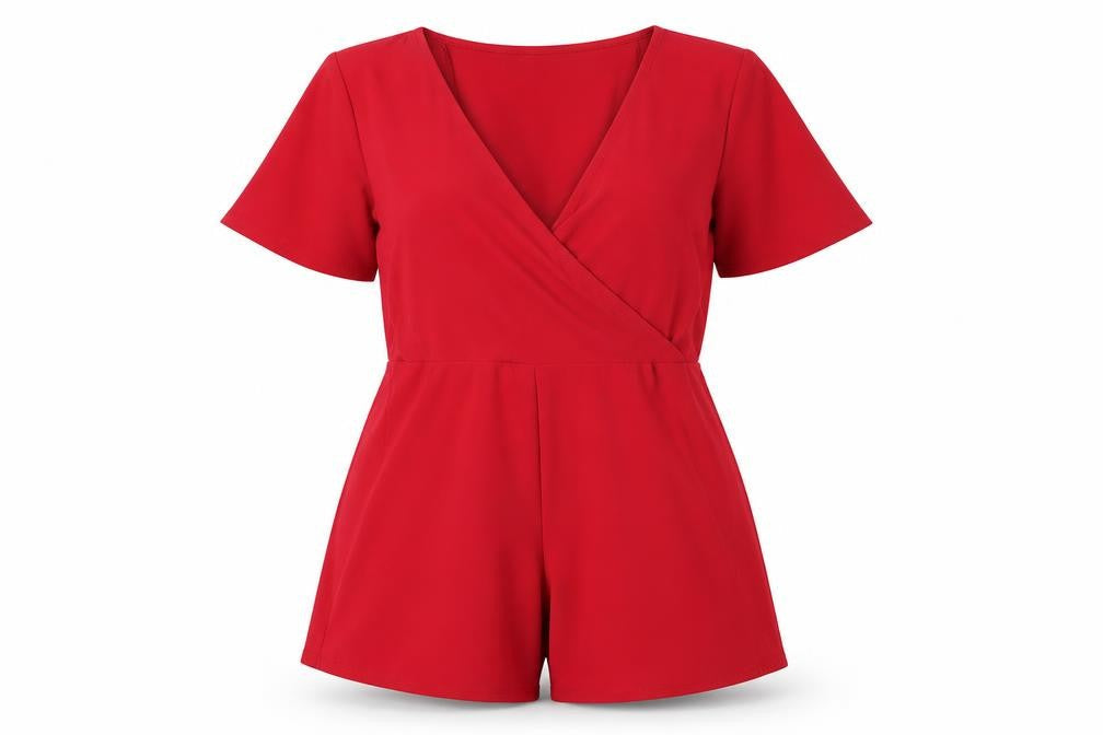 Missguided Womens Red Polyester Playsuit One-Piece Size 8 L3 in Pullover