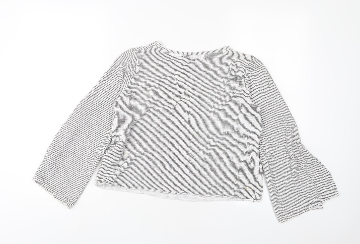 Zara Womens Grey Polyester Cropped T-Shirt Size M Crew Neck