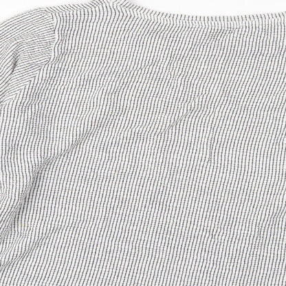 Zara Womens Grey Polyester Cropped T-Shirt Size M Crew Neck