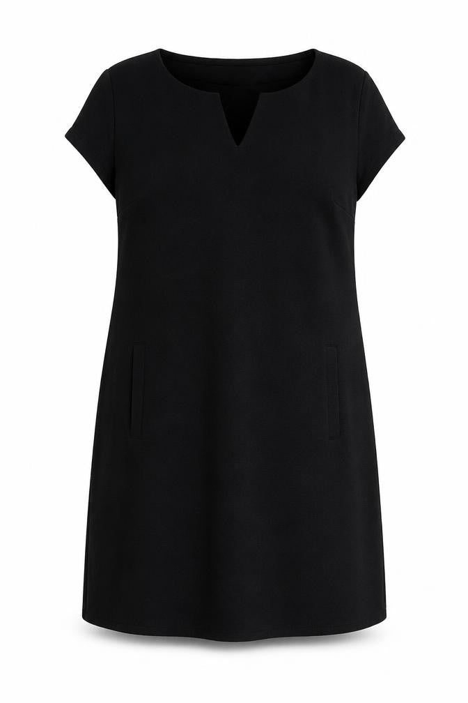 Yessica Womens Black Polyester A-Line Size 14 V-Neck Pullover