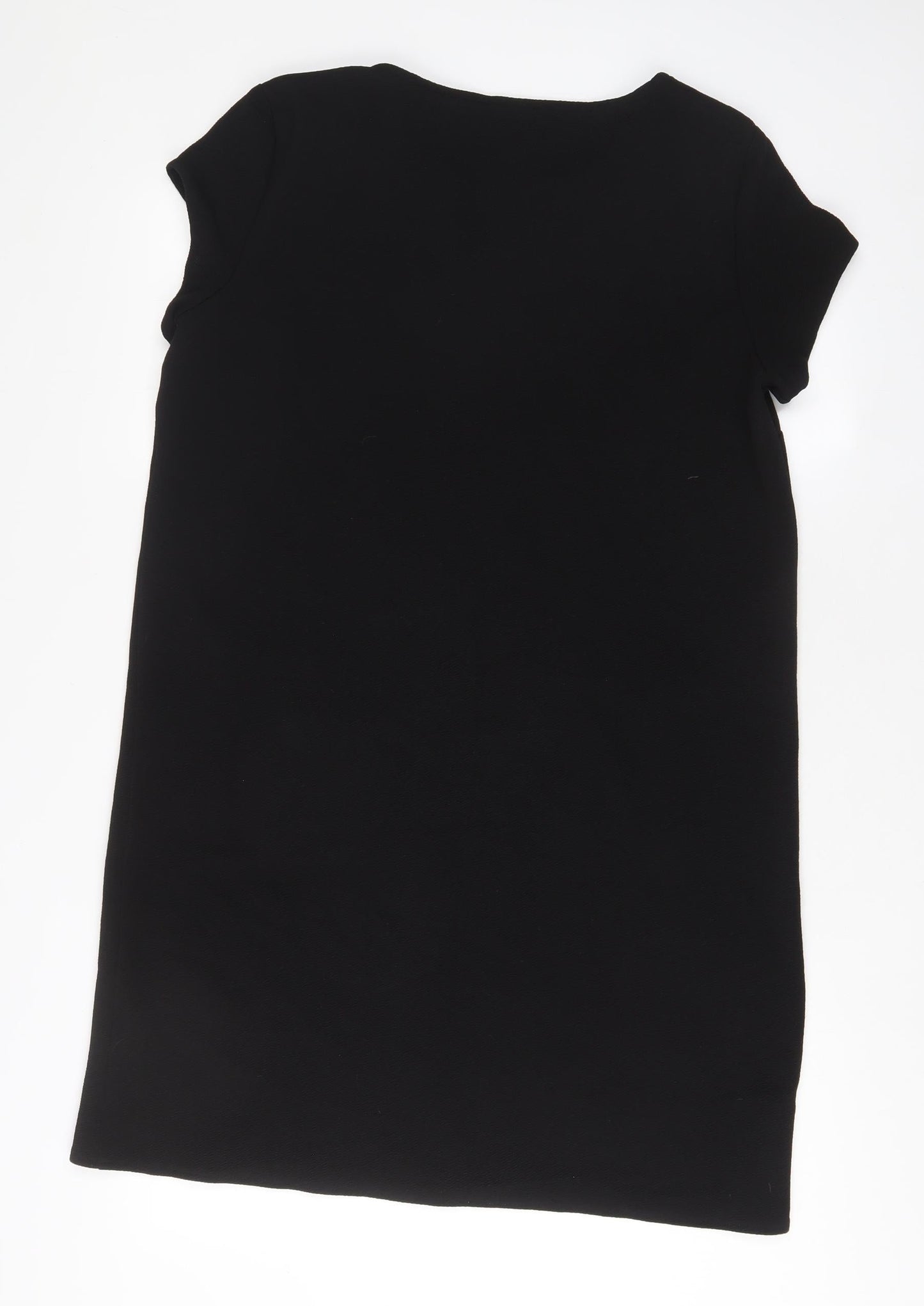 Yessica Womens Black Polyester A-Line Size 14 V-Neck Pullover