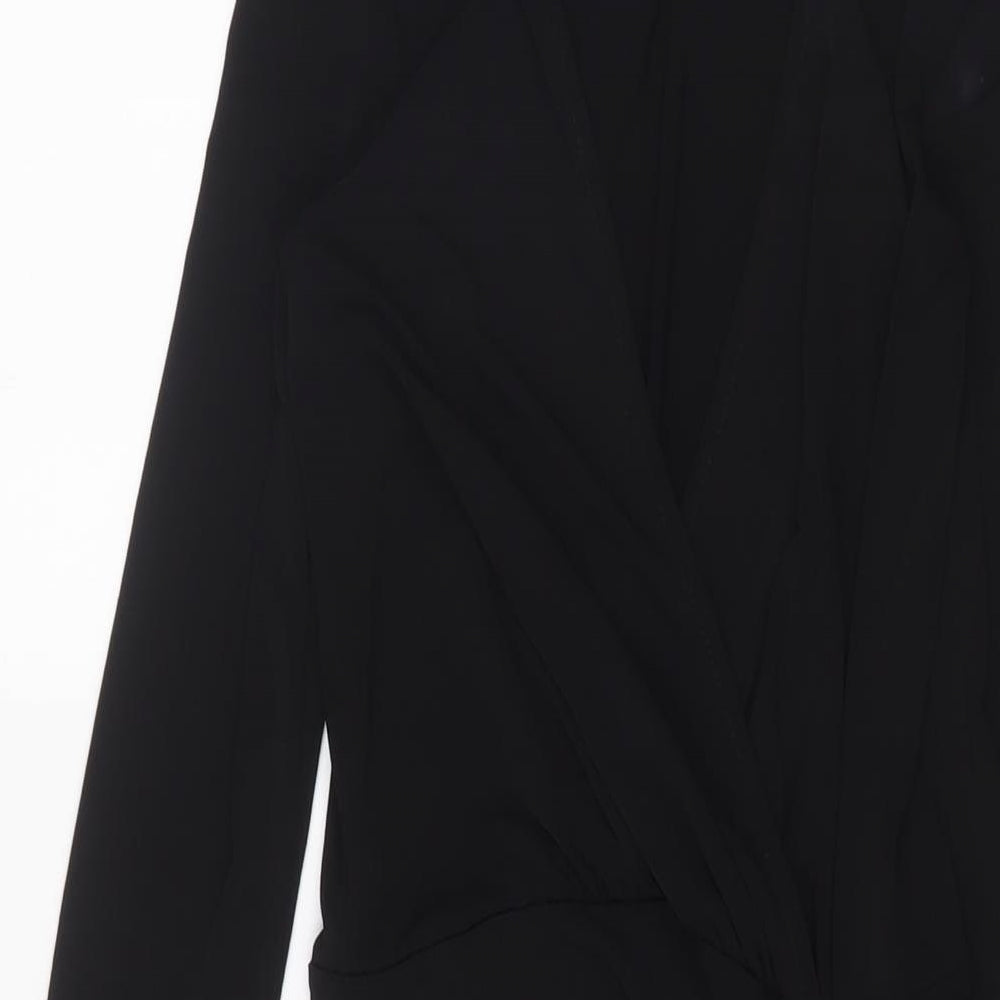 New Look Womens Black Polyester Bodycon Size 8 V-Neck Pullover
