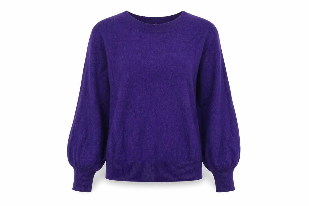 iCHIPP Womens Purple Boat Neck Viscose Pullover Jumper Size XS