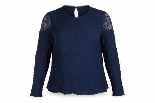 Marks and Spencer Womens Blue Viscose Basic Blouse Size 16 Crew Neck