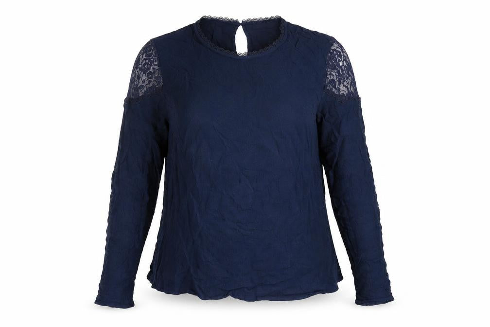 Marks & Spencer Womens Blue Viscose Basic Blouse Size 16 Crew Neck