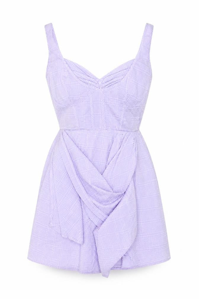 PRETTYLITTLETHING Womens Purple Polyester A-Line Size 14 V-Neck Zip