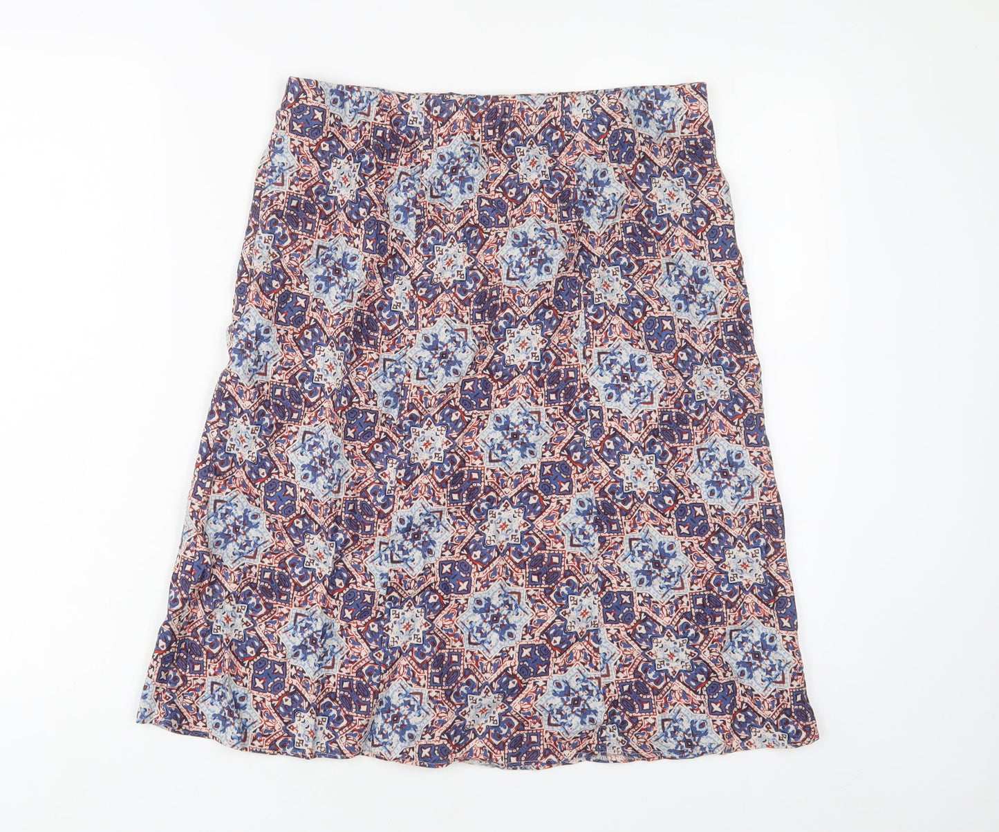 EWM Womens Multicoloured Fair Isle Linen A-Line Skirt Size 10