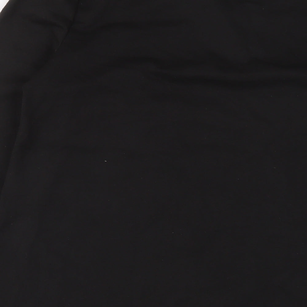 Anself Womens Black Polyester A-Line Size M V-Neck Pullover