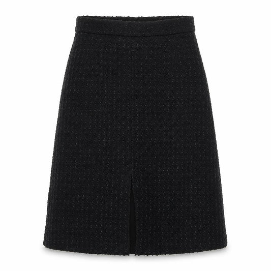 Marks & Spencer Womens Black Acrylic A-Line Skirt Size 12 Zip