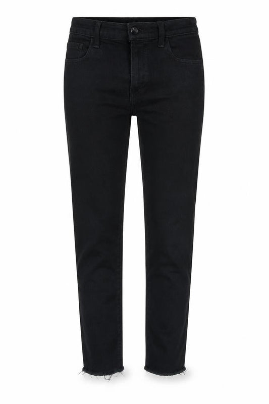 J Brand Womens Black Cotton Blend Straight Jeans Size 26 in L30 in Regular Zip - Raw Hem