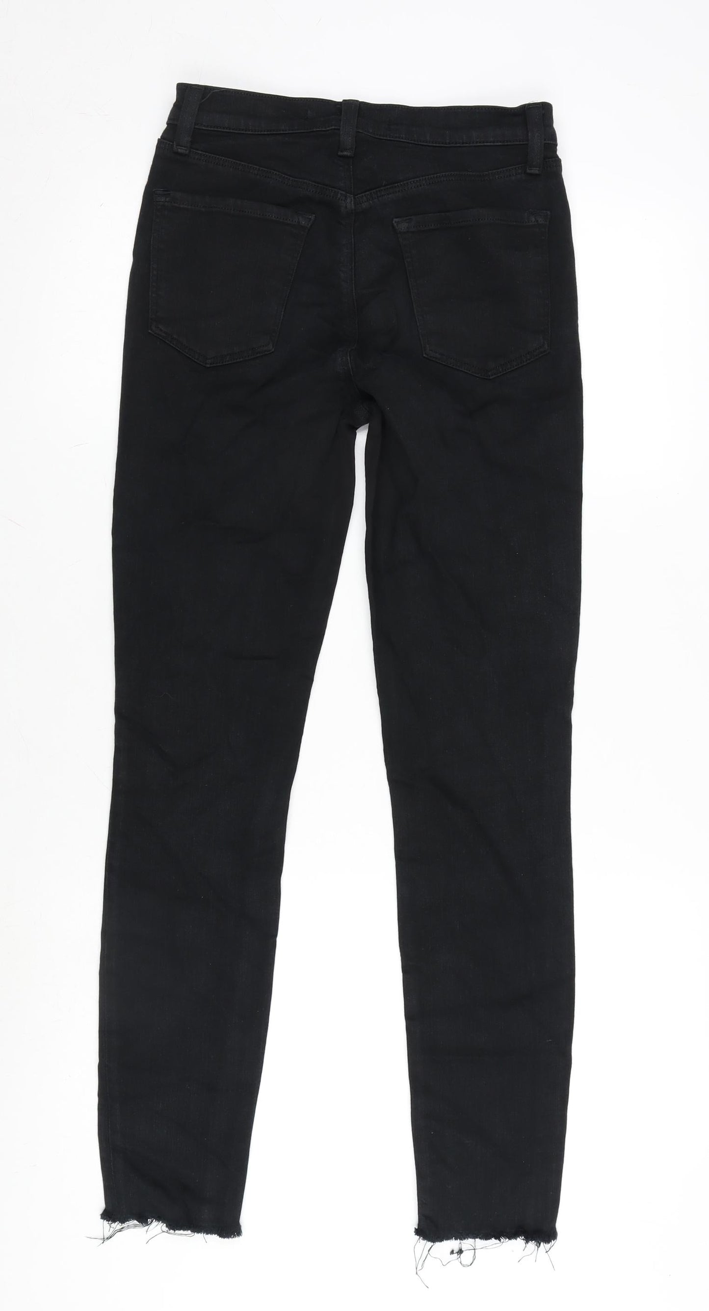 J Brand Womens Black Cotton Blend Straight Jeans Size 26 in L30 in Regular Zip - Raw Hem