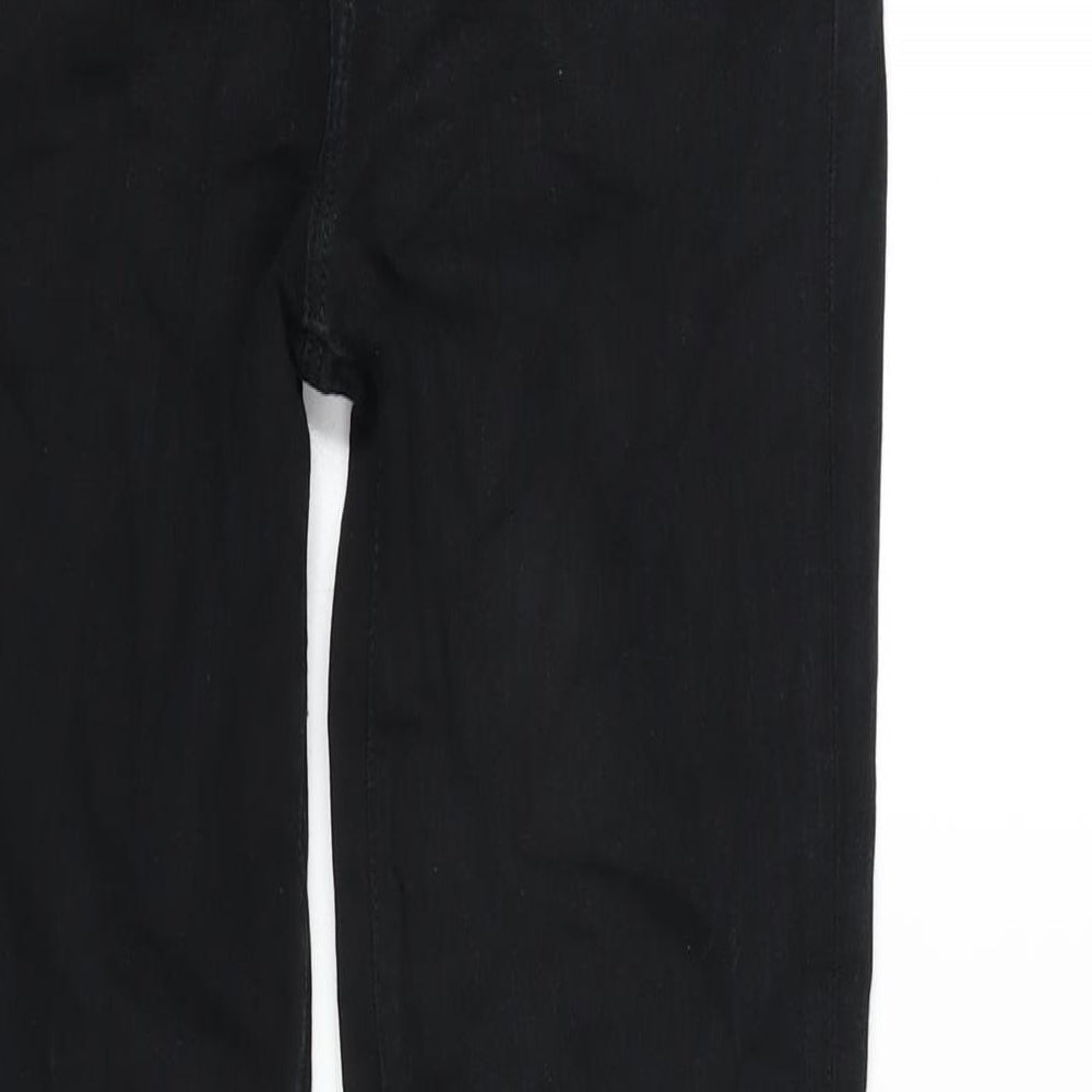 J Brand Womens Black Cotton Blend Straight Jeans Size 26 in L30 in Regular Zip - Raw Hem