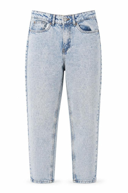 Denim & Co. Womens Blue Cotton Tapered Jeans Size 8 L27 in Regular Zip