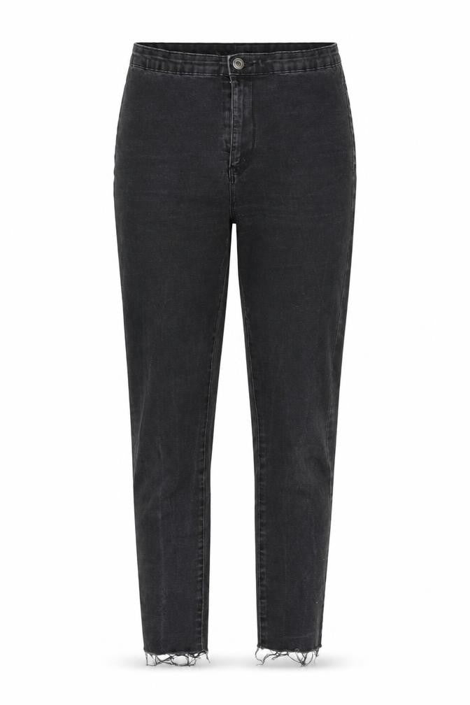 Denim & Co. Womens Grey Cotton Blend Tapered Jeans Size 12 L27 in Regular Zip - Raw Hem