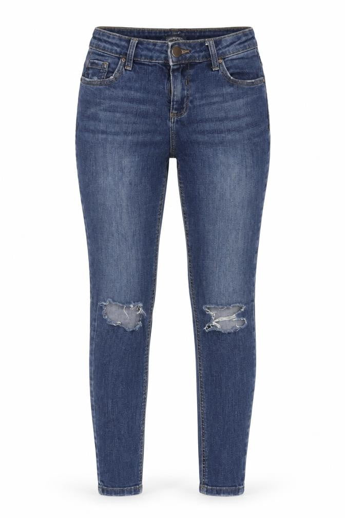 Dorothy Perkins Womens Blue Cotton Blend Tapered Jeans Size 8 L26.5 in Regular Zip
