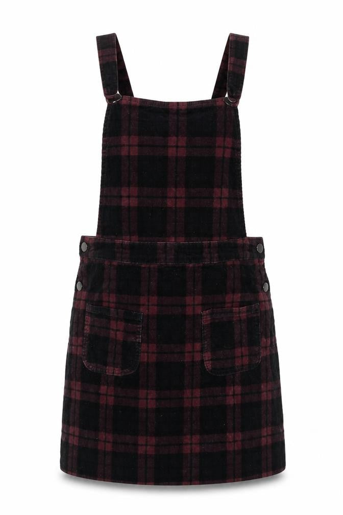 TU Womens Multicoloured Check Polyester A-Line Size 10 Square Neck Snap