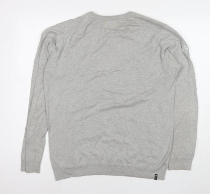 Decathlon Womens Grey V-Neck Polyester Pullover Jumper Size L