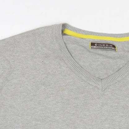Decathlon Womens Grey V-Neck Polyester Pullover Jumper Size L