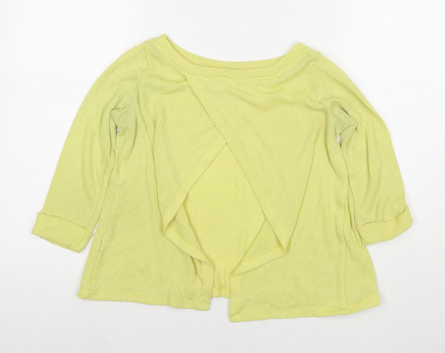 River Island Womens Yellow Round Neck Polyester Pullover Jumper Size 6