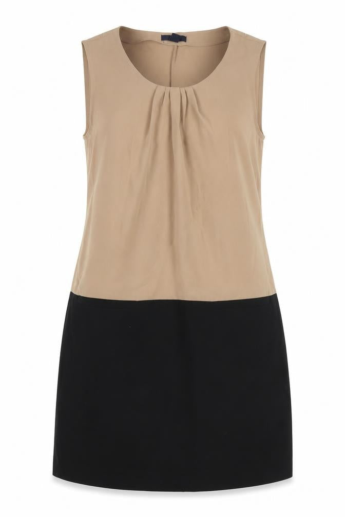 Gap Womens Brown Colourblock Polyester A-Line Size 10 Scoop Neck Pullover