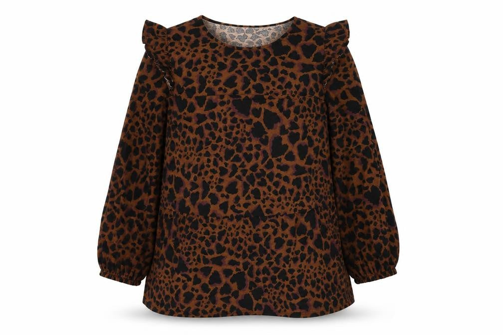 Roman Womens Beige Animal Print Viscose Tunic Blouse Size 18 Round Neck