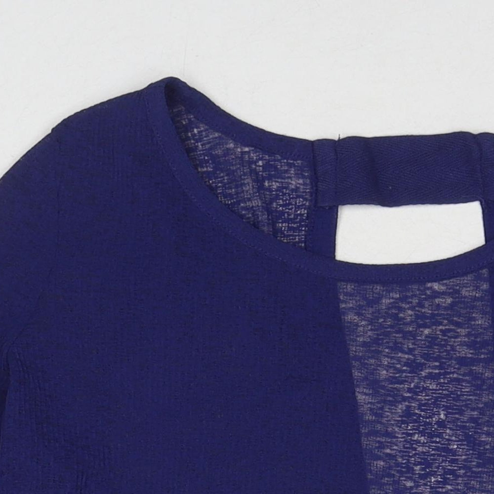 NEXT Womens Blue Round Neck Polyester Pullover Jumper Size 10