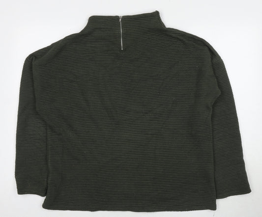 New Look Womens Green Polyester Pullover Sweatshirt Size 14 Pullover - Ribbed