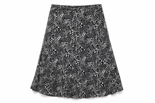 Dash Womens Black Geometric Cotton A-Line Skirt Size 18