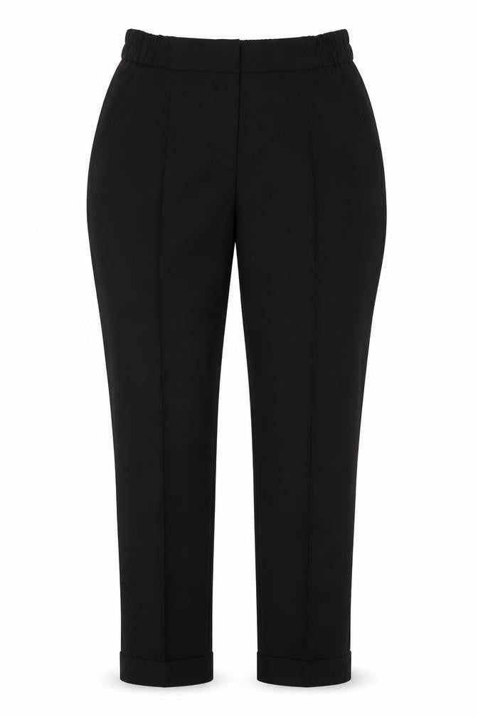 Next Womens Black Polyester Trousers Size 6 L27 in Regular Zip