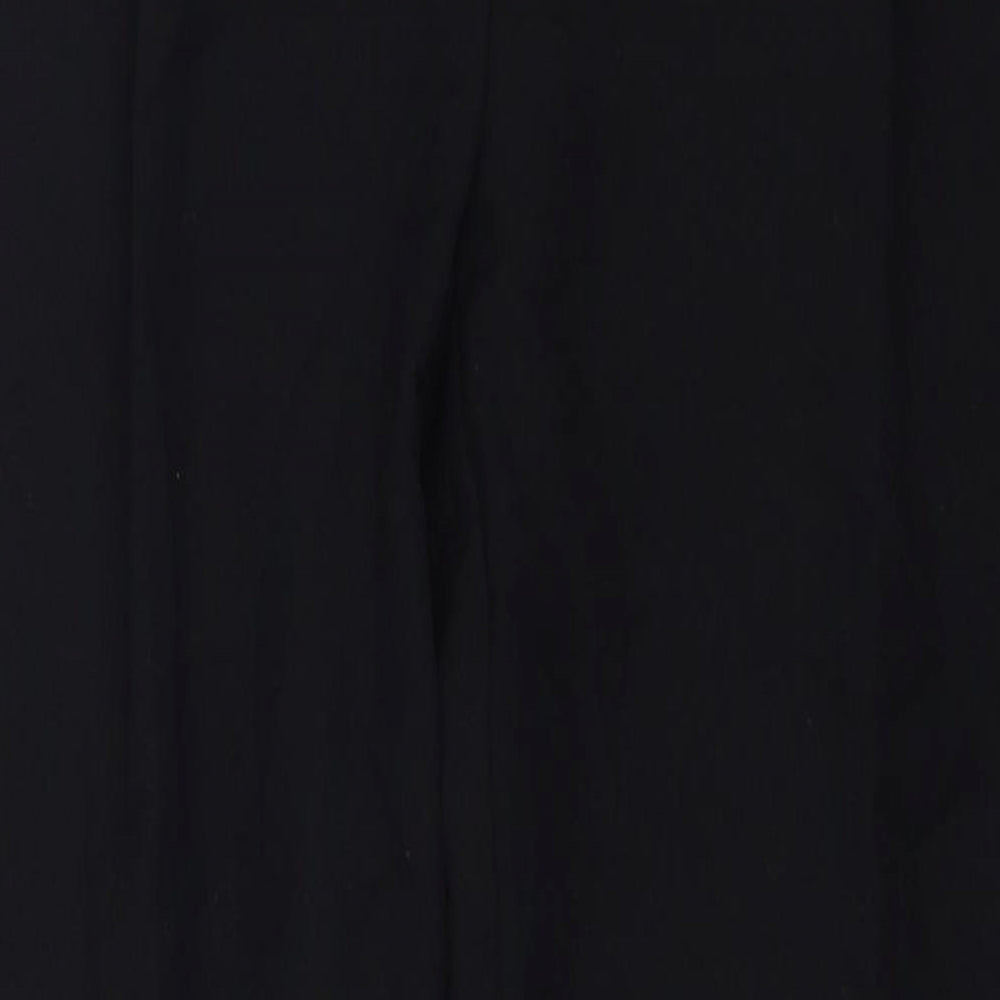 Next Womens Black Polyester Trousers Size 6 L27 in Regular Zip