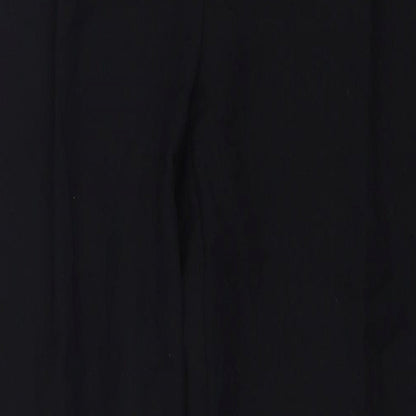 Next Womens Black Polyester Trousers Size 6 L27 in Regular Zip