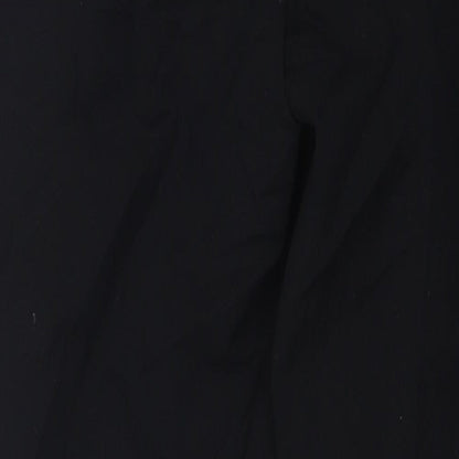 Next Womens Black Polyester Trousers Size 6 L27 in Regular Zip
