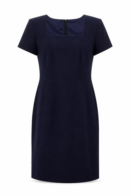 Kaleidoscope Womens Blue Polyester A-Line Size 14 Square Neck Zip
