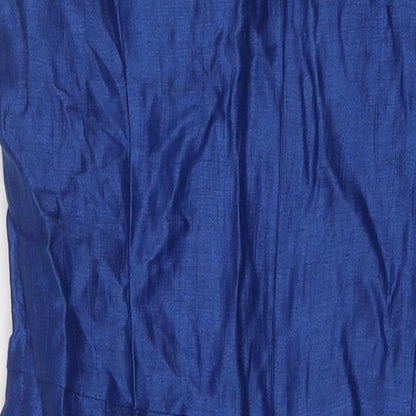 Brand and care label for Kaliko women’s blue polyester a-line, size UK 10, round neck zip