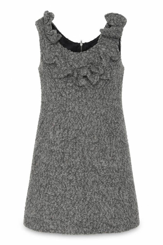 Club L Womens Grey Cotton Tank Dress Size M Round Neck Zip - Size M/L