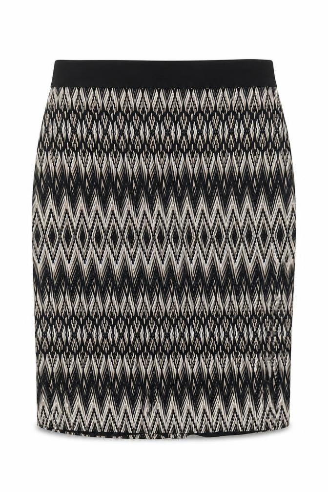 Marks & Spencer Womens Multicoloured Geometric Cotton A-Line Skirt Size 10 Zip